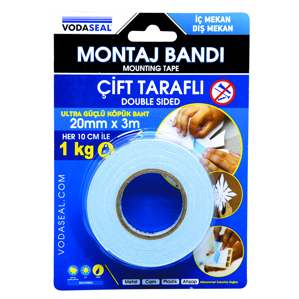 VODASEAL İKİ TƏRƏFLİ SKOÇ 20MM*3M AĞ