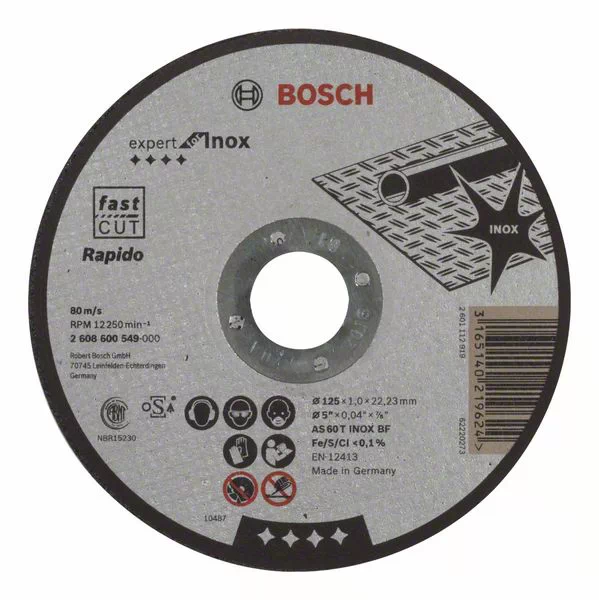BOSCH İNOX metal kəsmə disk 125 x 1 x 22.23 mm